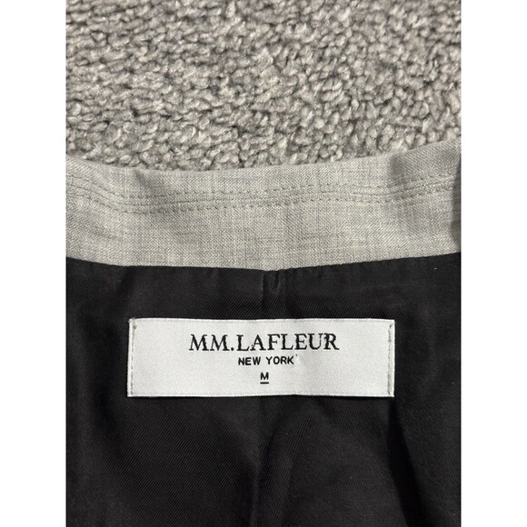 MM. Lafleur Light Grey Wool Blend Open Front Blazer Jacket Women’s Medium - Picture 4 of 8